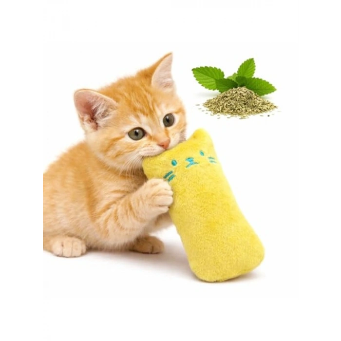 Sesli Peluş Kedi Oyuncak Sarı Eğlenceli ve Dayanıklı