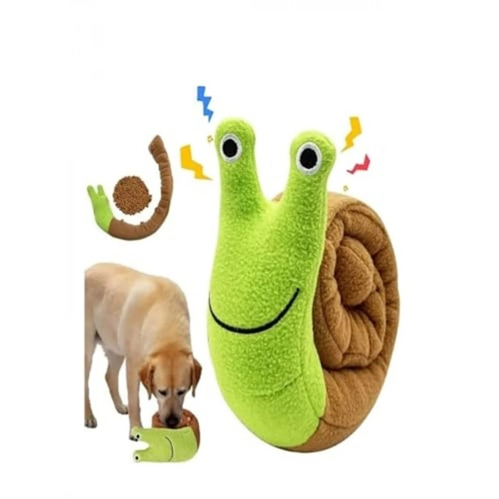 Sesli Peluş Salyangoz Oyuncağı - Çiğneme ve Ödül Mama Saklama