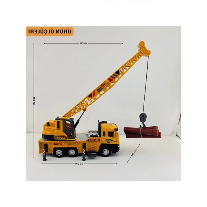 Sesli ve Işıklı Çek Bırak Vinç, 30 cm Boyutunda Eğlenceli Oyun Aracı