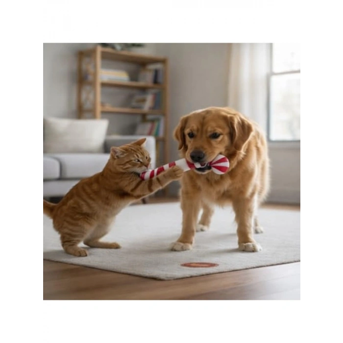 Sesli Yılbaşı Baston Şeker Oyuncağı - Eğlenceli ve Dayanıklı