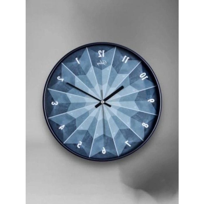 Sessiz Akar Duvar Saati - 30 cm Mavi