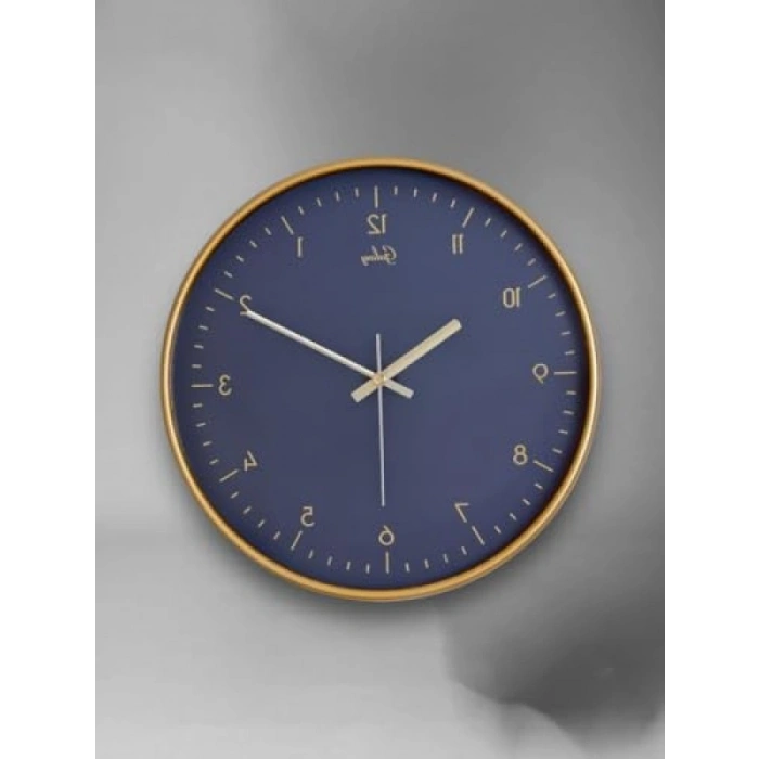 Sessiz Akar Duvar Saati - 30 cm, Siyah Kadran