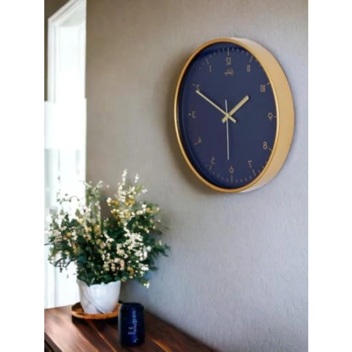 Sessiz Akar Duvar Saati - 30 cm, Siyah Kadran