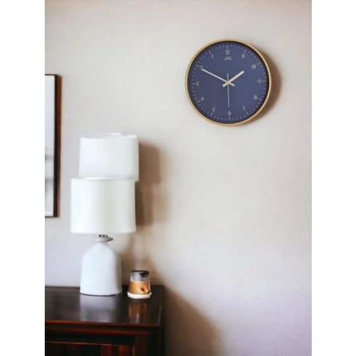 Sessiz Akar Duvar Saati - 30 cm, Siyah Kadran