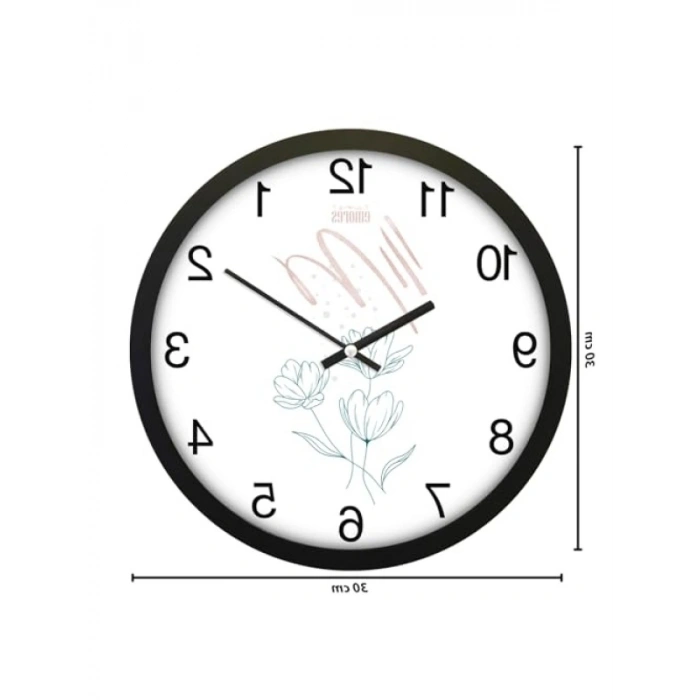 Sessiz Mekanizma Cam Duvar Saati - 30 Cm
