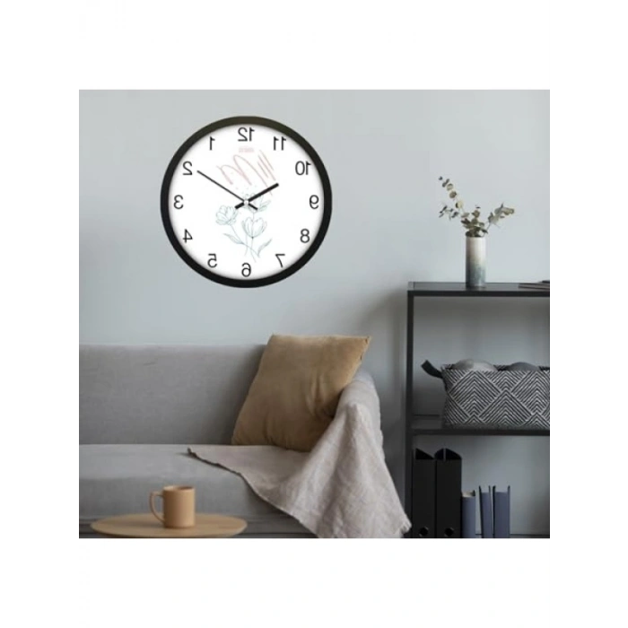 Sessiz Mekanizma Cam Duvar Saati - 30 Cm