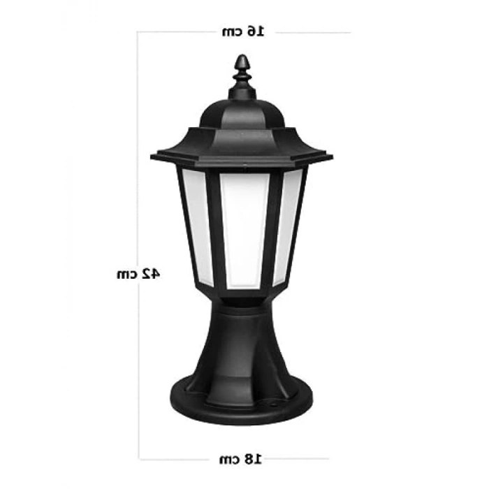 Set Üstü Bahçe Aydınlatma Lambası, 42 cm Siyah