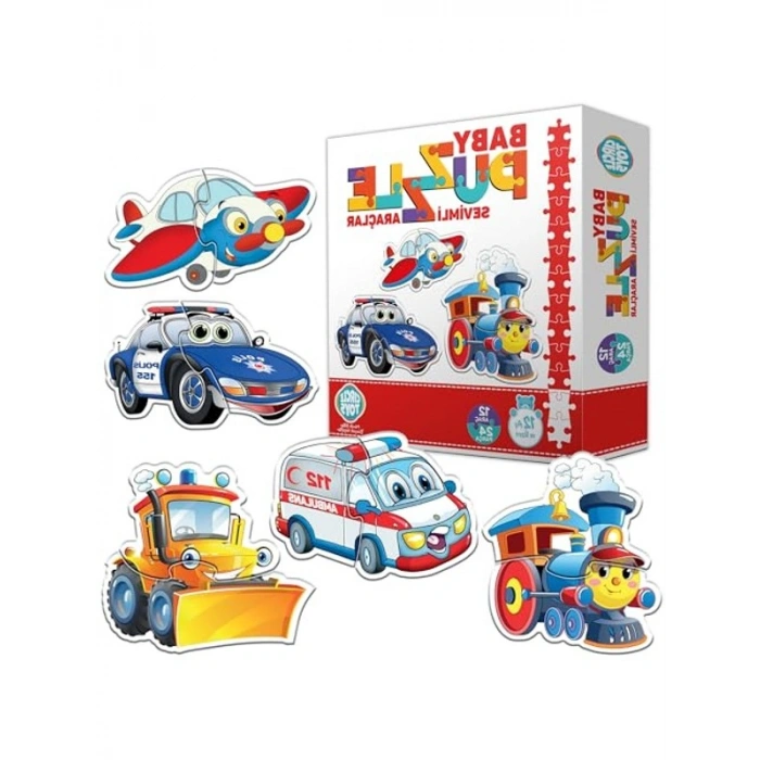 Sevimli Araçlar Temalı Bebek Puzzle Seti, Eğlenceli ve Öğretici Oyun