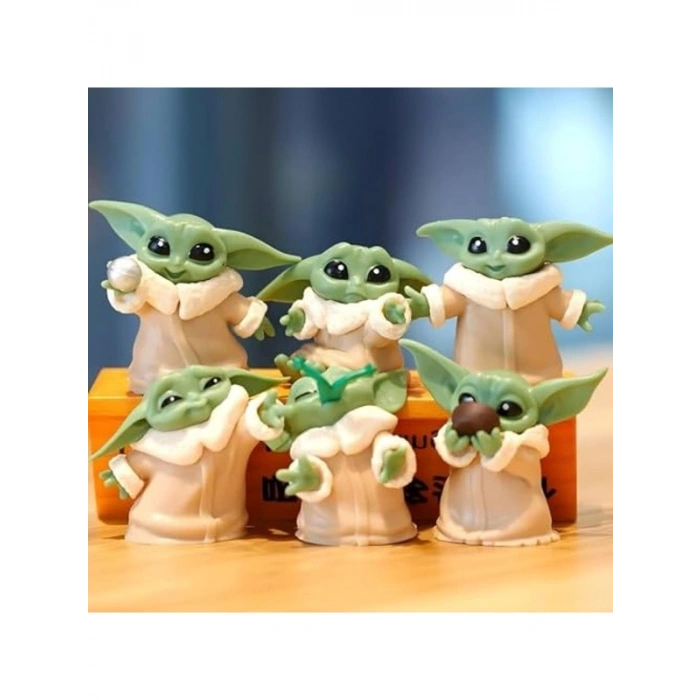 Sevimli Bebek Yoda Biblo Koleksiyonu, 6lı Set ile Dekoratif Hediyelik Eşya