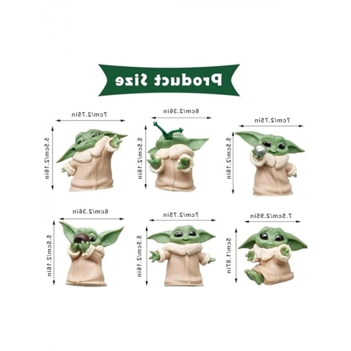 Sevimli Bebek Yoda Biblo Koleksiyonu, 6lı Set ile Dekoratif Hediyelik Eşya