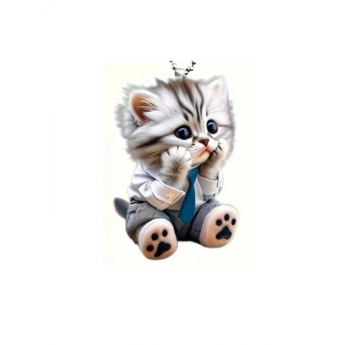 Sevimli Kedi Temalı Anahtarlık ve Araç Ayna Süsü