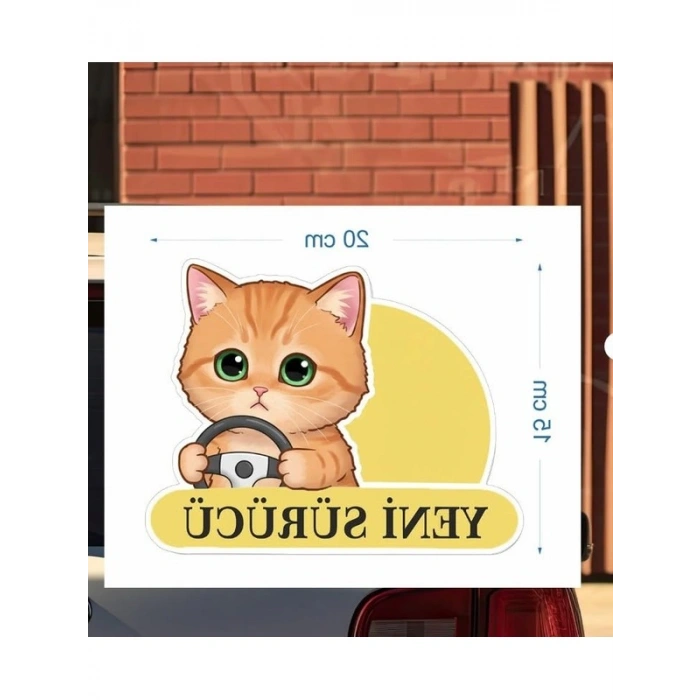 Sevimli Kedi Temalı Araba Etiketi ve Sticker, Eğlenceli Tasarım