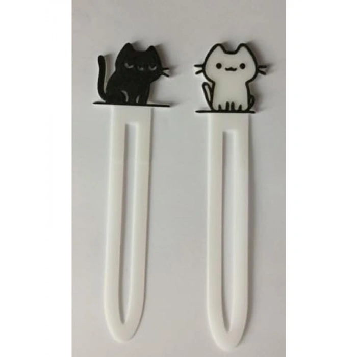 Sevimli Kedi Temalı Kitap Ayracı Seti - 5li Paket, Plastik