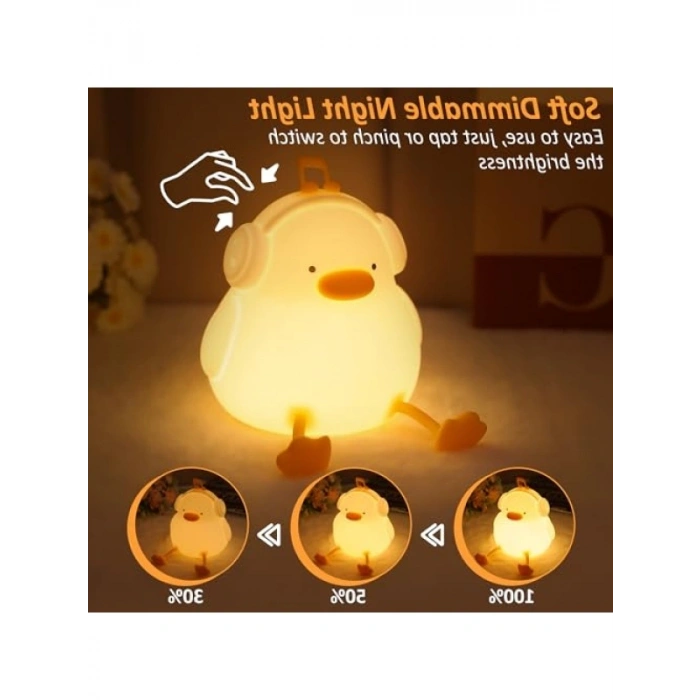 Sevimli Ördek Gece Lambası - Şarj Edilebilir ve Müzikli