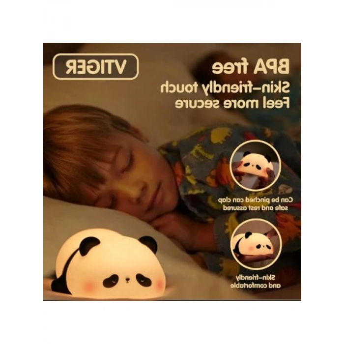 Sevimli Panda Gece Lambası - Şarj Edilebilir ve Kısılabilir Yumuşak LED Işık