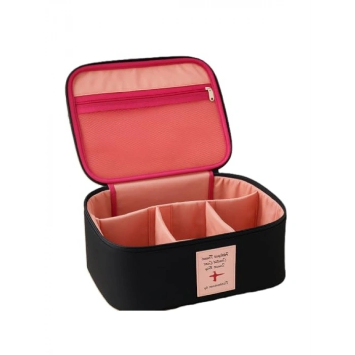 Seyahat Tipi Makyaj Organizeri - Bölmeli (Siyah)