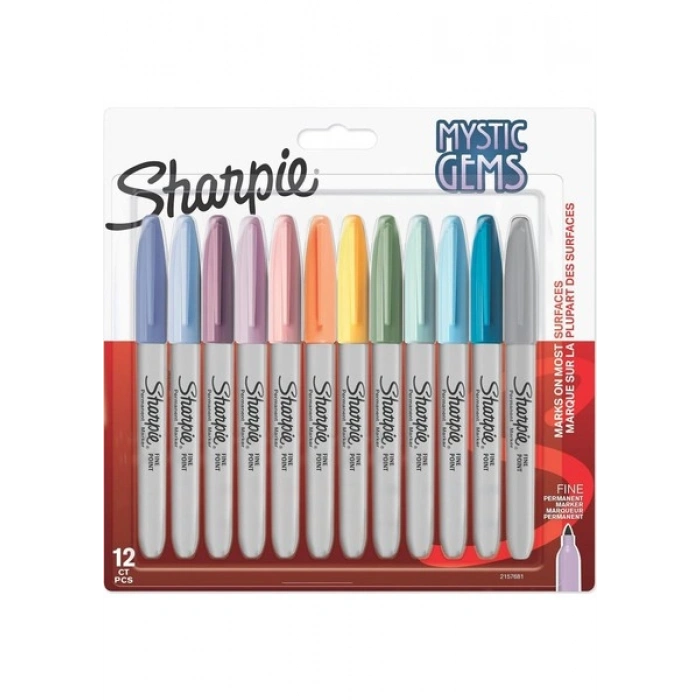 Sharpie Fine Permanent Markör, Mystic Gems, 12li Paket