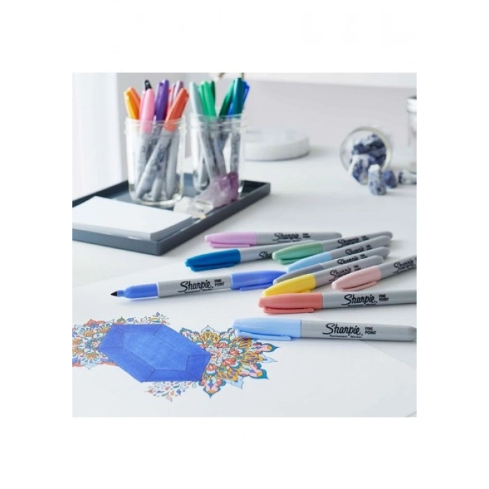 Sharpie Fine Permanent Markör, Mystic Gems, 12li Paket