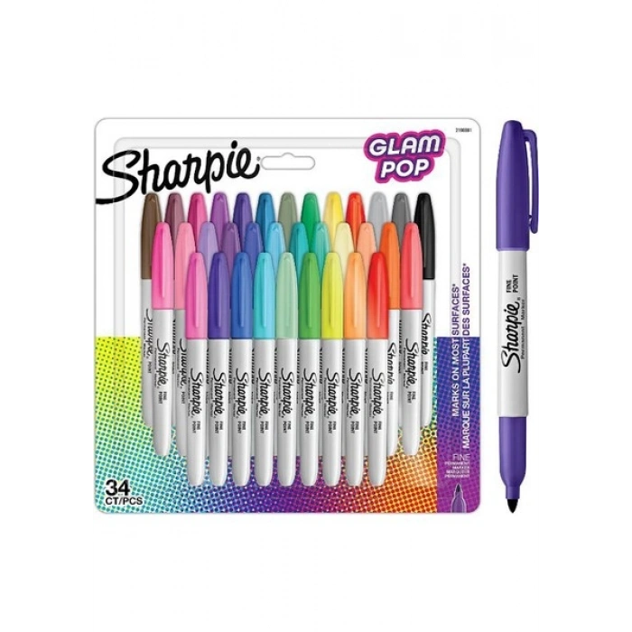 Sharpie Glam Pop Fine Permanent Marker 34lü Kalem Seti