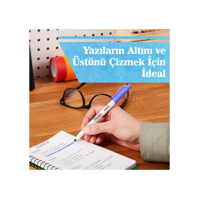 Sharpie S-Note Fosforlu Kalem; Kesik uç; 12li Karışık Renk