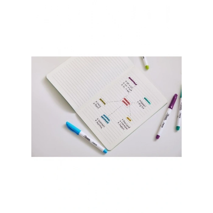 Sharpie S-Note Fosforlu Kalem; Kesik uç; 12li Karışık Renk
