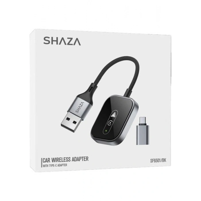 Shaza Araç Içi Android ve Apple Cihazlar ile Uyumlu Kablosuz Carplay ve Android Oto Multimedya Dönüştürücü