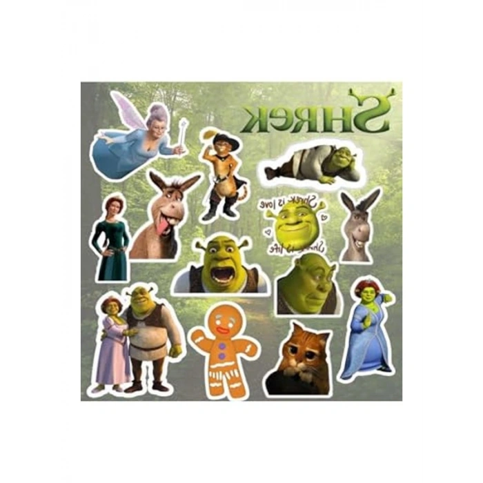 Shrek Temalı Sticker Seti, Laptop ve Telefon için Eğlenceli Etiket