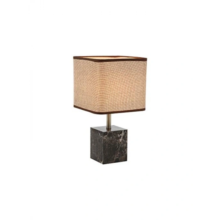 Şık Ahşap ve Kumaş Küçük Masa Lambası