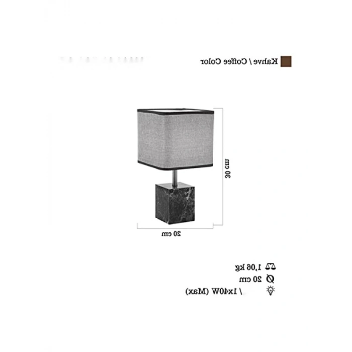 Şık Ahşap ve Kumaş Küçük Masa Lambası