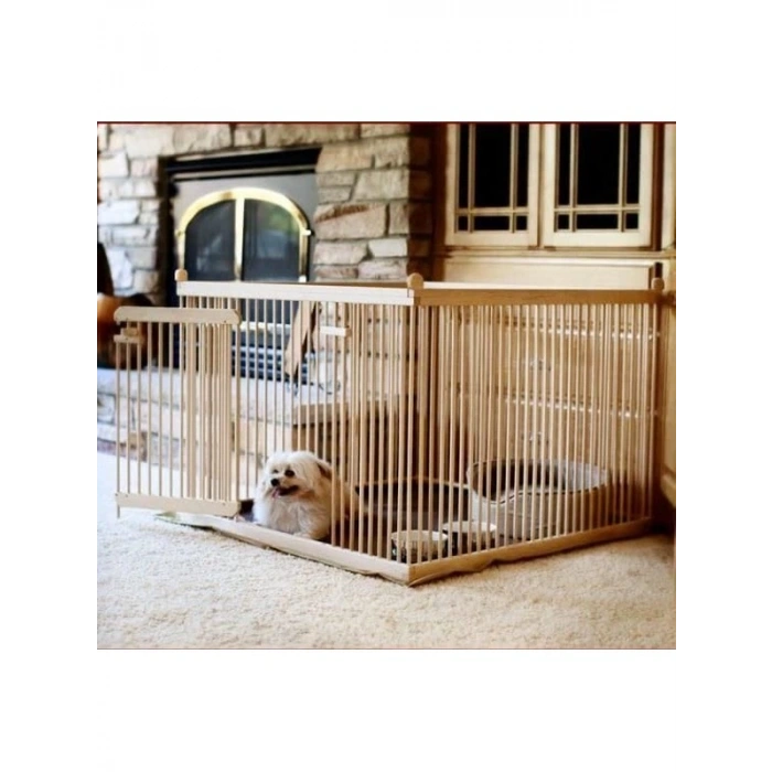 Sık Aralıklı Ahşap Köpek Çiti, 1 m2, Küçük Irklar için