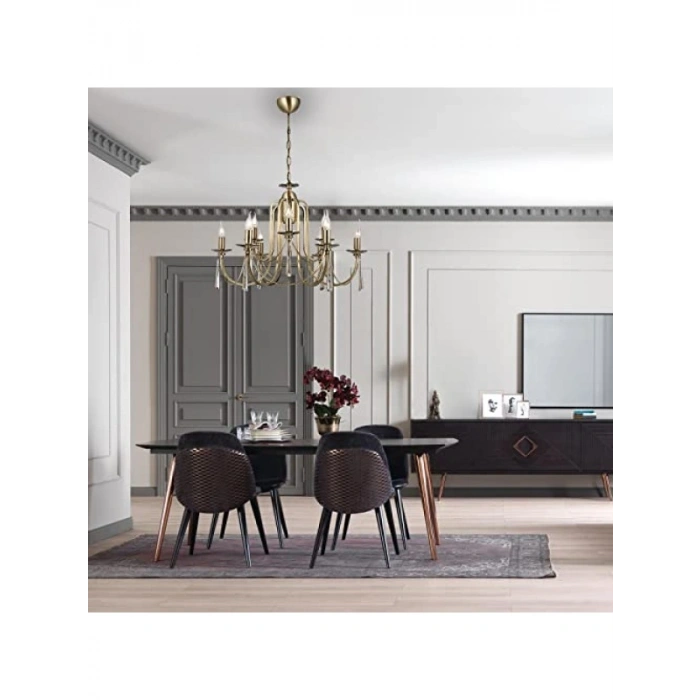 Şık Eskitme Tasarımlı 9 Lu Avize