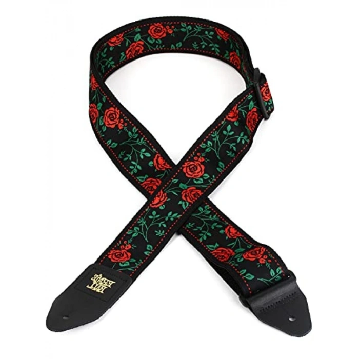 Şık Jakarlı Gitar Askısı - İspanyol Gülü Tasarımı