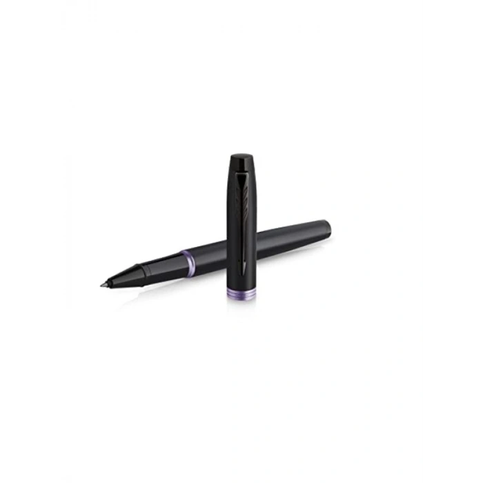 Şık Siyah ve Mor Renkli BT Roller Kalem Hediyelik Kutuda