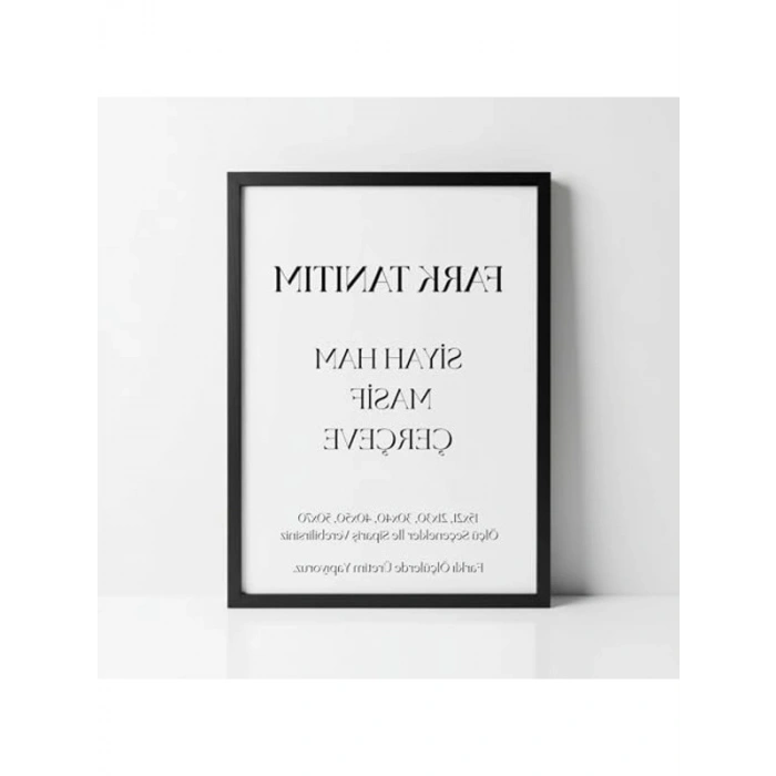 Şık Tasarıma Sahip 30x40 cm Ahşap Çerçeve, Kırılmaz Ön Koruma ile