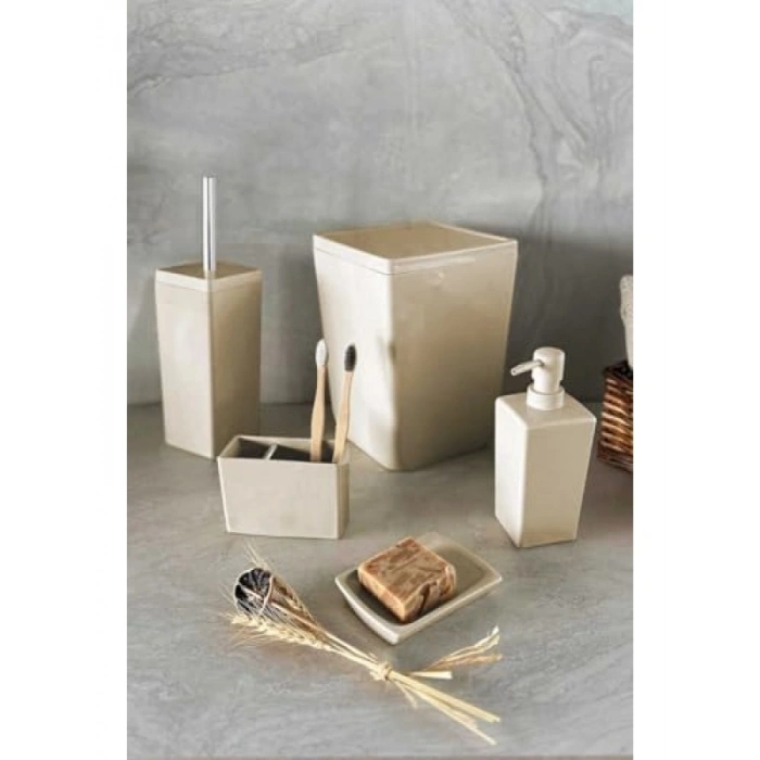 Şık ve Dayanıklı Banyo Seti - Bej Renk