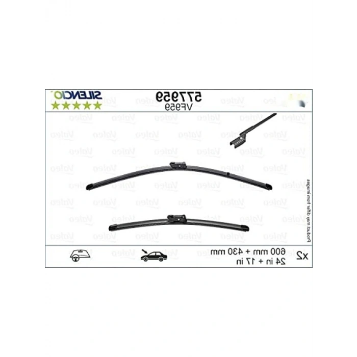 Silencio Flat Blade Set Silecek Seti (600+430 MM)