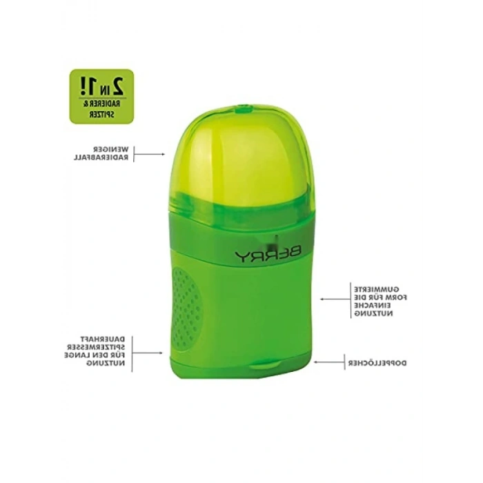 Silgili Kalemtıraş, Yeşil, Dayanıklı Tasarım