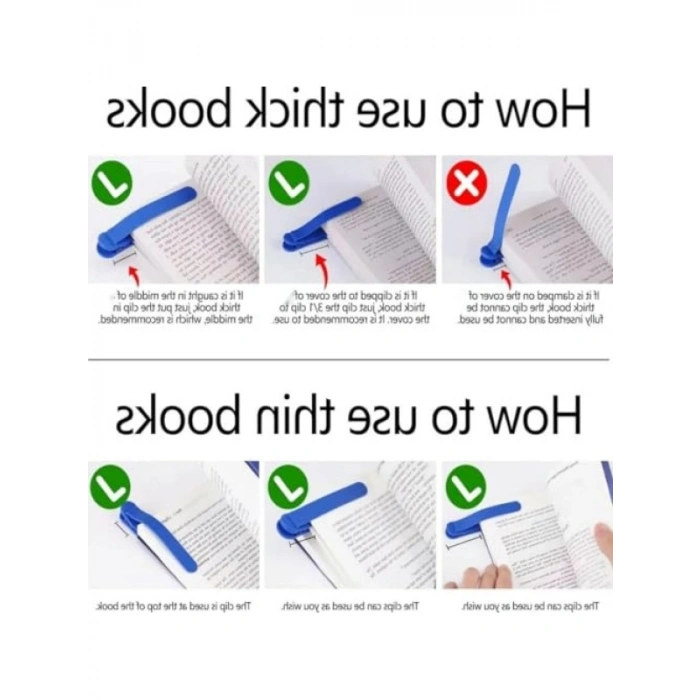 Silikon Kitap Okuma Ayracı - Mavi Renk, Pratik Kullanım
