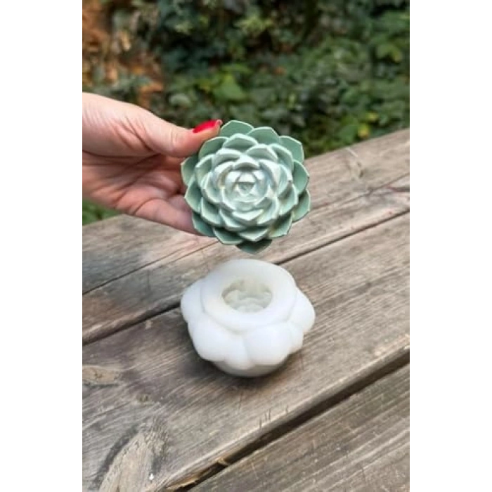 Silikon Mum Kalıbı, Kaktüs Deseni ile Yaratıcı Mum Yapım Seti