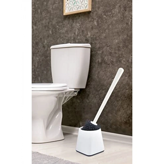 Silikon Tuvalet Fırçası - Beyaz Kare