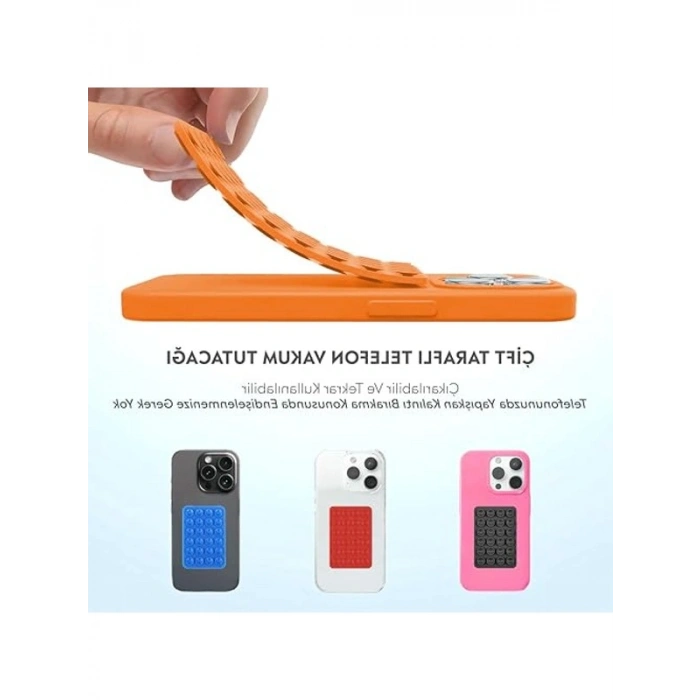 Silikon Vantuzlu Telefon Kılıfı Tutucu, Ahtapot Tasarımı, Turuncu