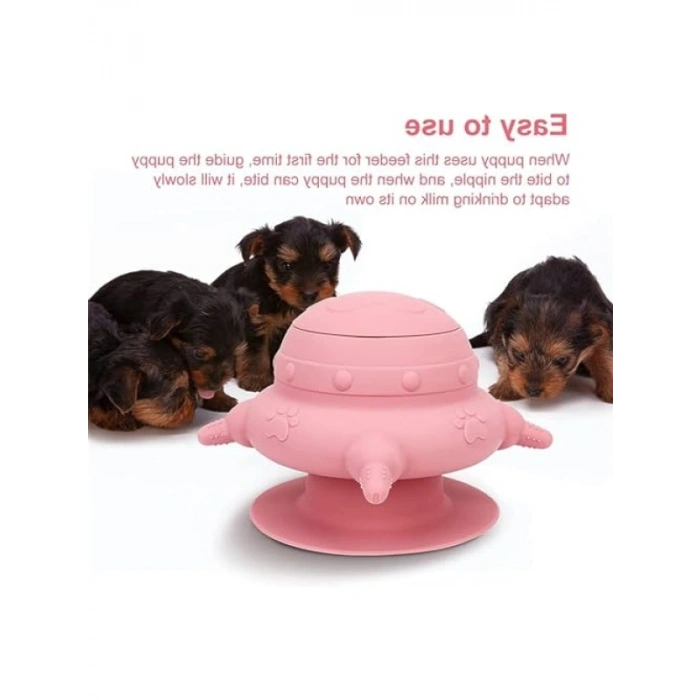 Silikon Yavru Köpek Mama Kabı 240 ml, 4 Emzikli