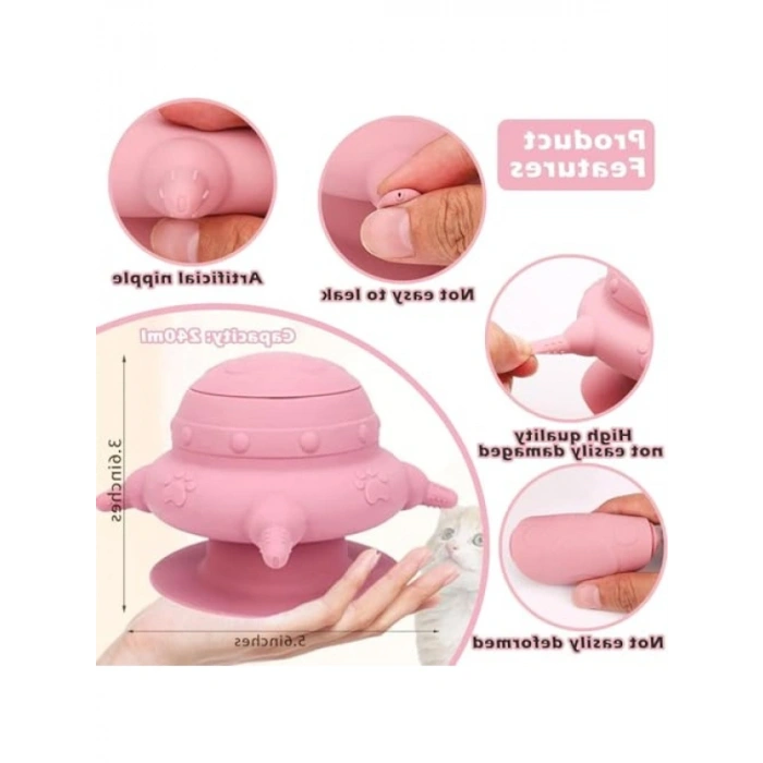 Silikon Yavru Köpek Mama Kabı 240 ml, 4 Emzikli