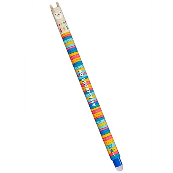 Silinebilir Jel Kalem, Mavi Renk, Lama Figürlü