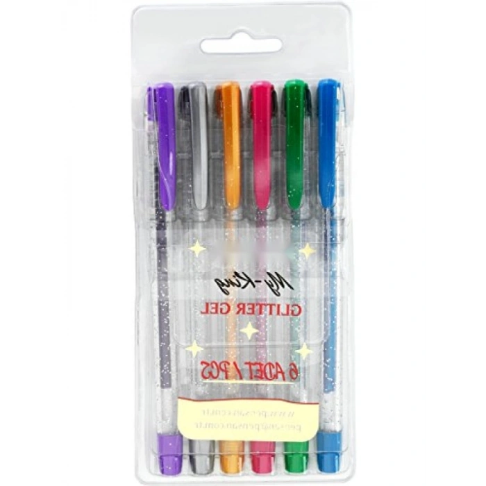 Simli Jel Kalem Seti, 6lı, 0.5 mm Uç