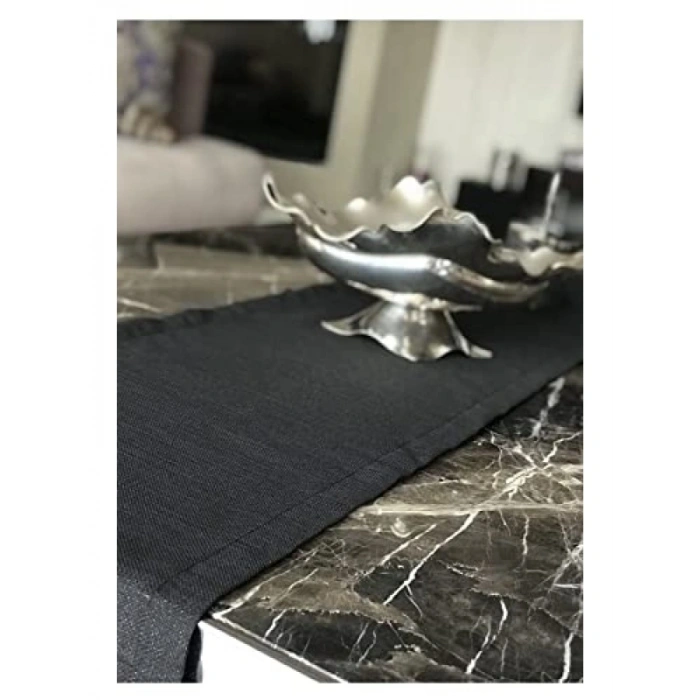 Simli Keten Püsküllü Runner - Şık ve Leke Tutmaz