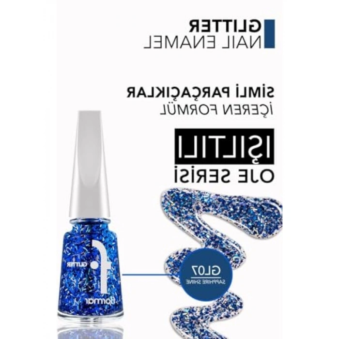 Simli Oje - Yarı Transparan & Parlak Bitiş - GL07 Safir Parlaklığı