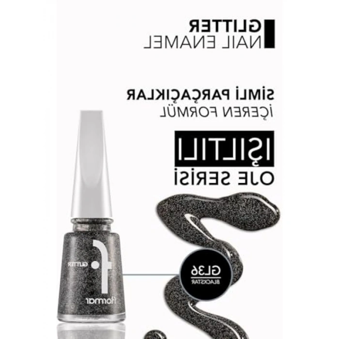 Simli Yarı Transparan Oje ile Parlak Tırnak Görünümü