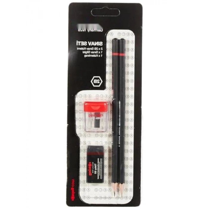 Sınav Seti - Kalem, Silgi, Kalemtraş