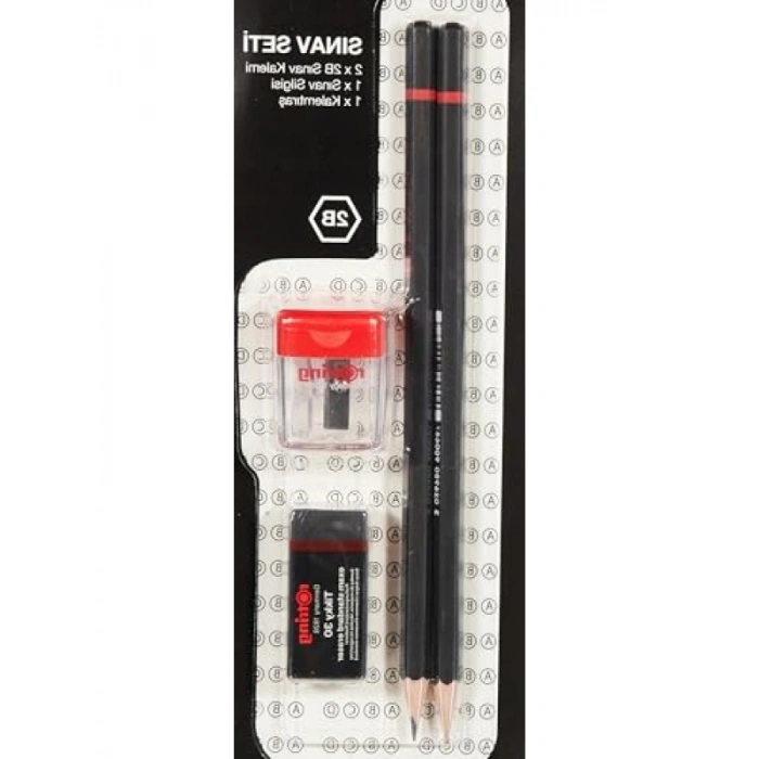 Sınav Seti - Kalem, Silgi, Kalemtraş